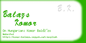 balazs komor business card